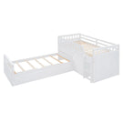 Loft Platform Bed With 7 Drawers And Full Guardrails, Modern L Shaped Space Savin - Furniture Home Direct