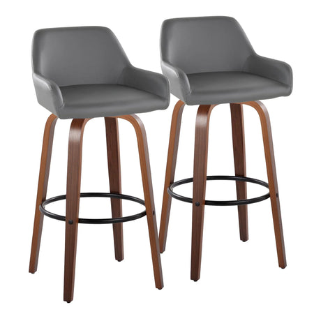 Daniella - Contemporary Fixed Height, Barstool & Swivel And Round Footrest (Set of 2) - Furniture Home Direct