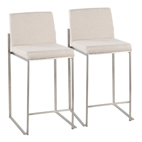 Fuji - Contemporary High Back Counter Stool, Functional Design - Furniture Home Direct