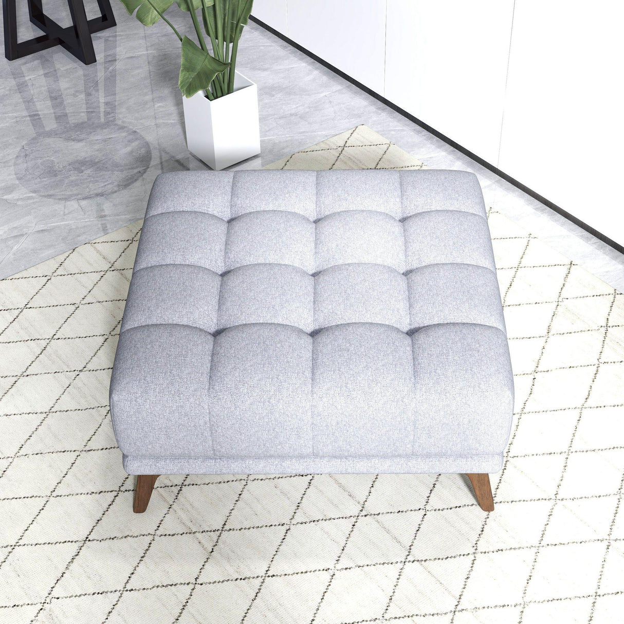 Addison - Square Upholstered Ottoman - Furniture Home Direct
