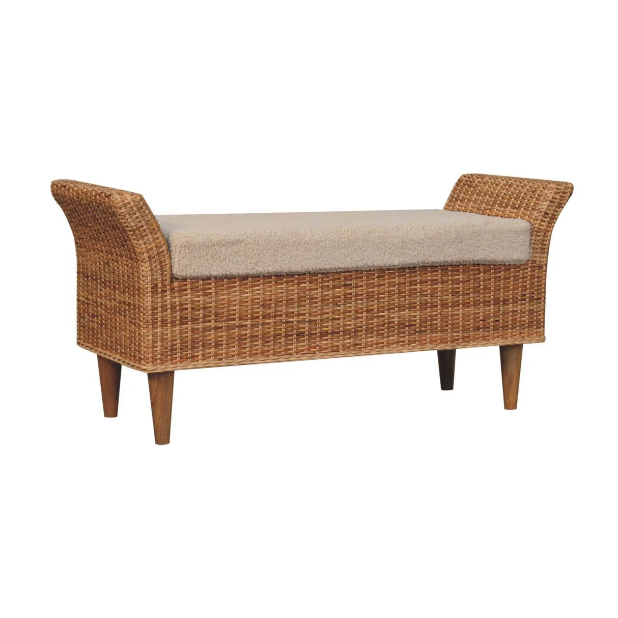 Riviera - Woven Bench - Oak - Furniture Home Direct