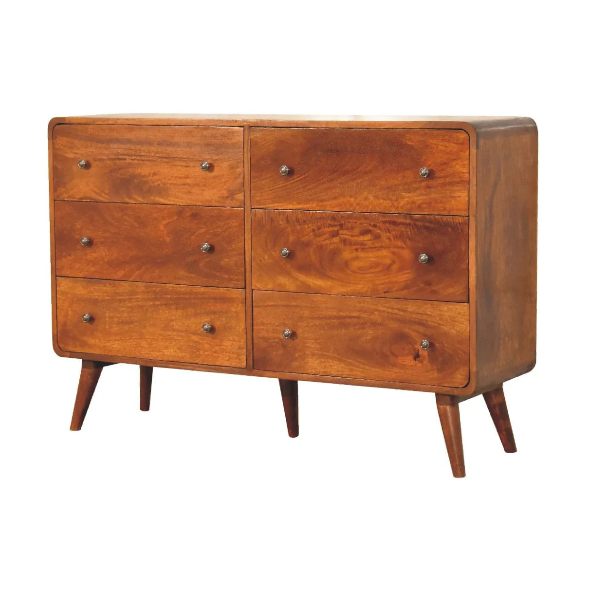 Large Curved Chest - Chestnut - Furniture Home Direct
