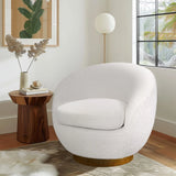 Shearling - Swivel Chair With Base Construction - Cream - Furniture Home Direct