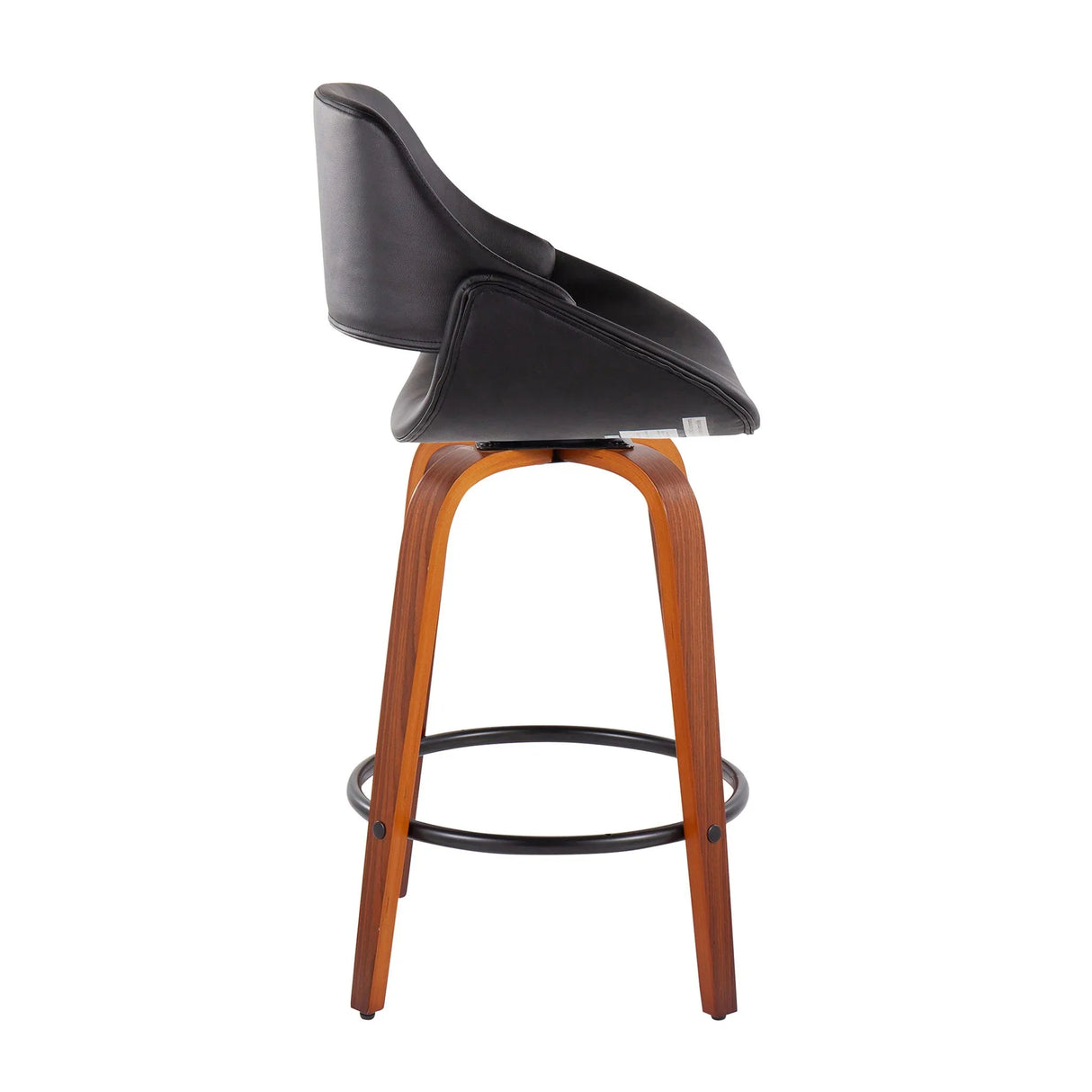 Fabrico - Mid Century Modern Fixed Height Counter Stool And Round Footrest (Set of 2) - Furniture Home Direct