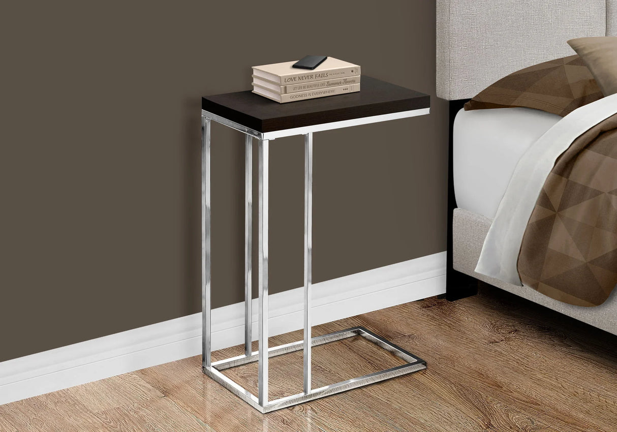 Accent Table, C - Shaped, Tempered Glass, Stylish Design Contemporary & Modern - Furniture Home Direct