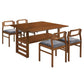 5 Piece Extendable Wood Square Dining Table Set With 2 Drop Leaves - Furniture Home Direct