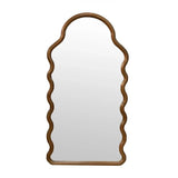 Wood Mirror With Unique Frame - Brown - Furniture Home Direct