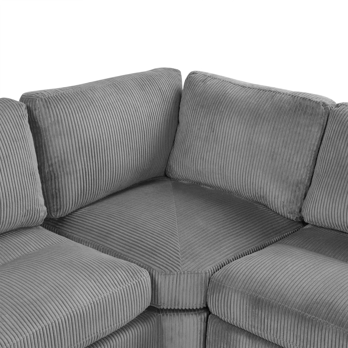 121.3" Modular Sectional Sofa with Two Movable Ottomans, Gray - Furniture Home Direct