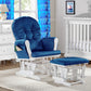 Mason - Glider And Ottoman White Wood - Furniture Home Direct