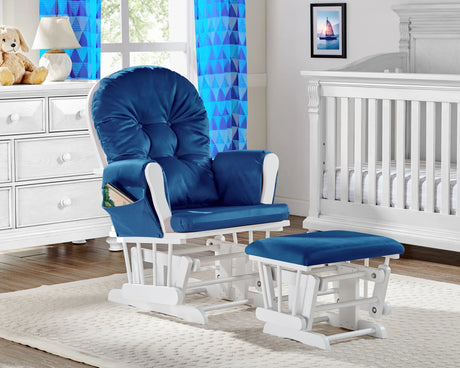 Mason - Glider And Ottoman White Wood - Furniture Home Direct