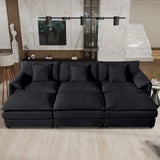 Modern Comfy Deep Seat Modular Sectional Sofa Cloud Couch With Ottoman - Furniture Home Direct