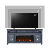 Americana - 86 In Fireplace TV Stand For TVs Up To 95" - Blue - Furniture Home Direct