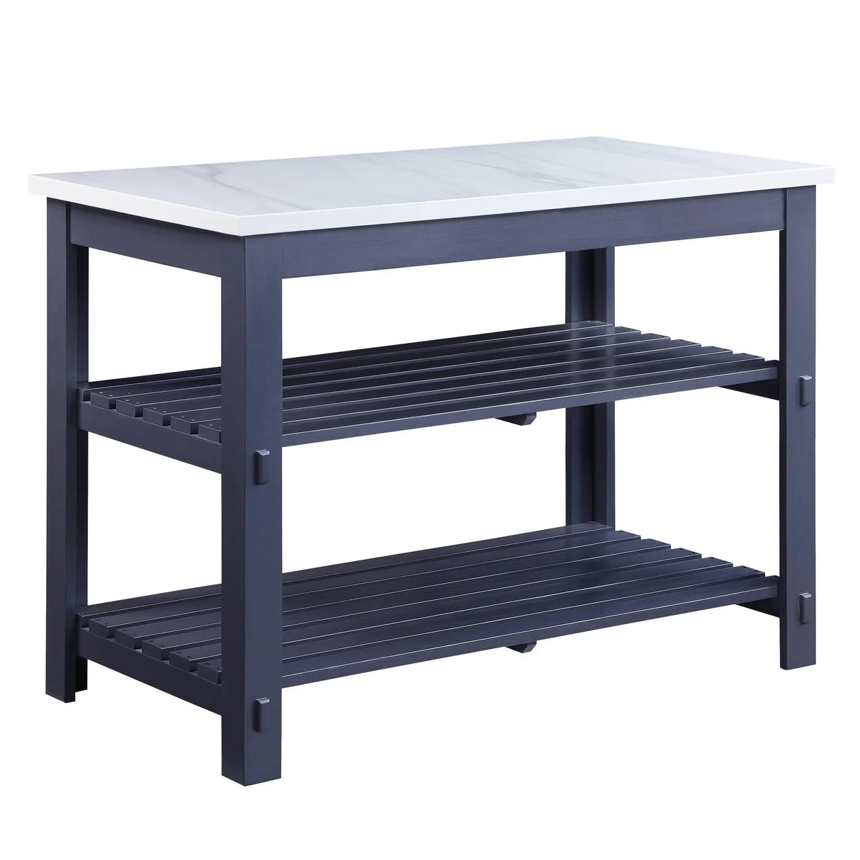 Enapay - Marble Top Top Kitchen Island - Gray - Furniture Home Direct