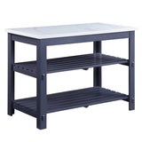 Enapay - Marble Top Top Kitchen Island - Gray - Furniture Home Direct