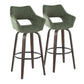 Mustang - Contemporary Fixed Height Barstool With Swivel With Round Footrest (Set of 2) - Furniture Home Direct