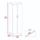 Armoire Organiser, Two Shelves, Rod, Double Door Cabinet Armoire - Furniture Home Direct
