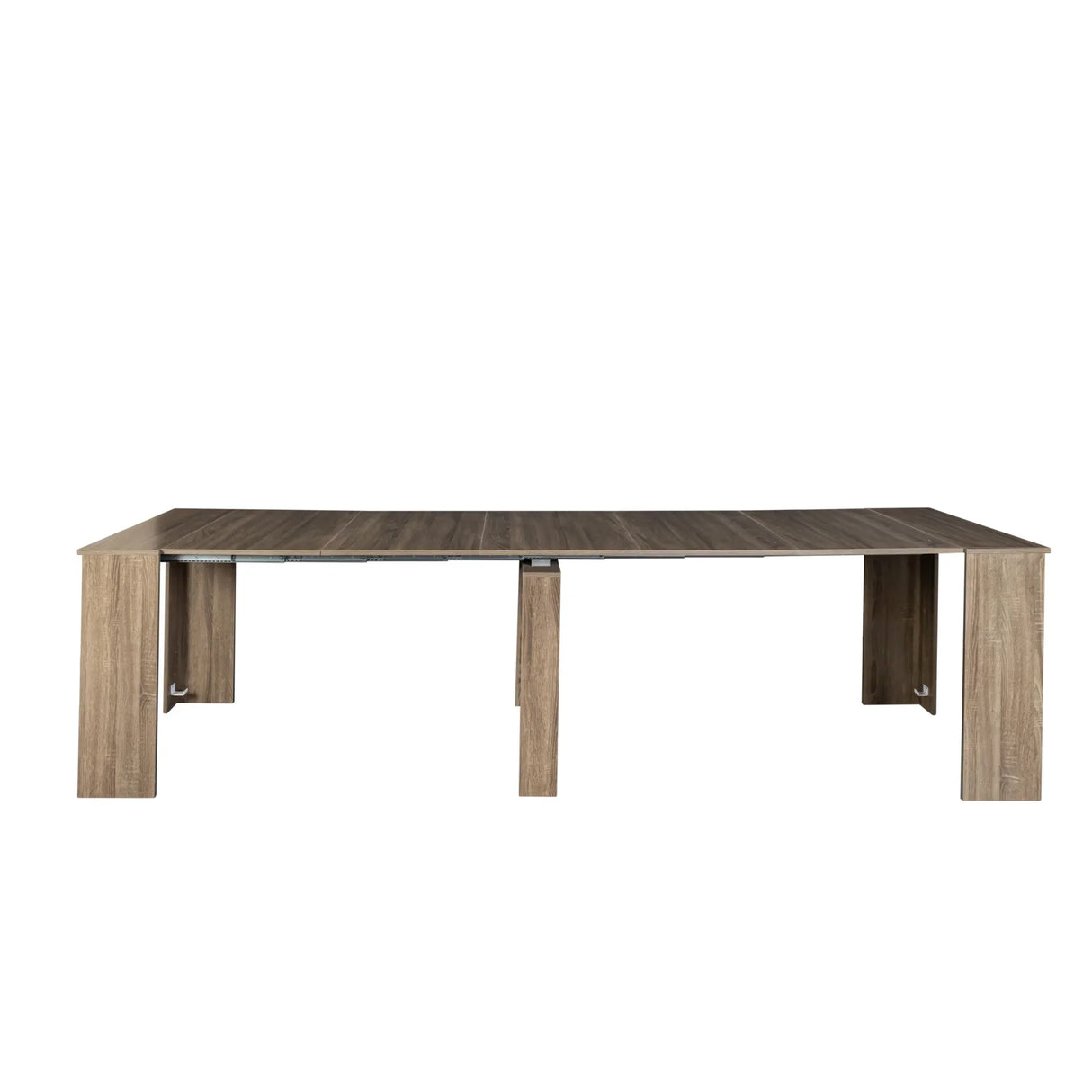 Outdoor Extendable Dining Table Wooden Rustic Brown - Furniture Home Direct