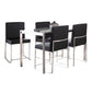 Fuji - High Back Contemporary Dining Set, Glass 5 Piece - Furniture Home Direct