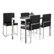 Fuji - High Back Contemporary Dining Set, Glass 5 Piece - Furniture Home Direct