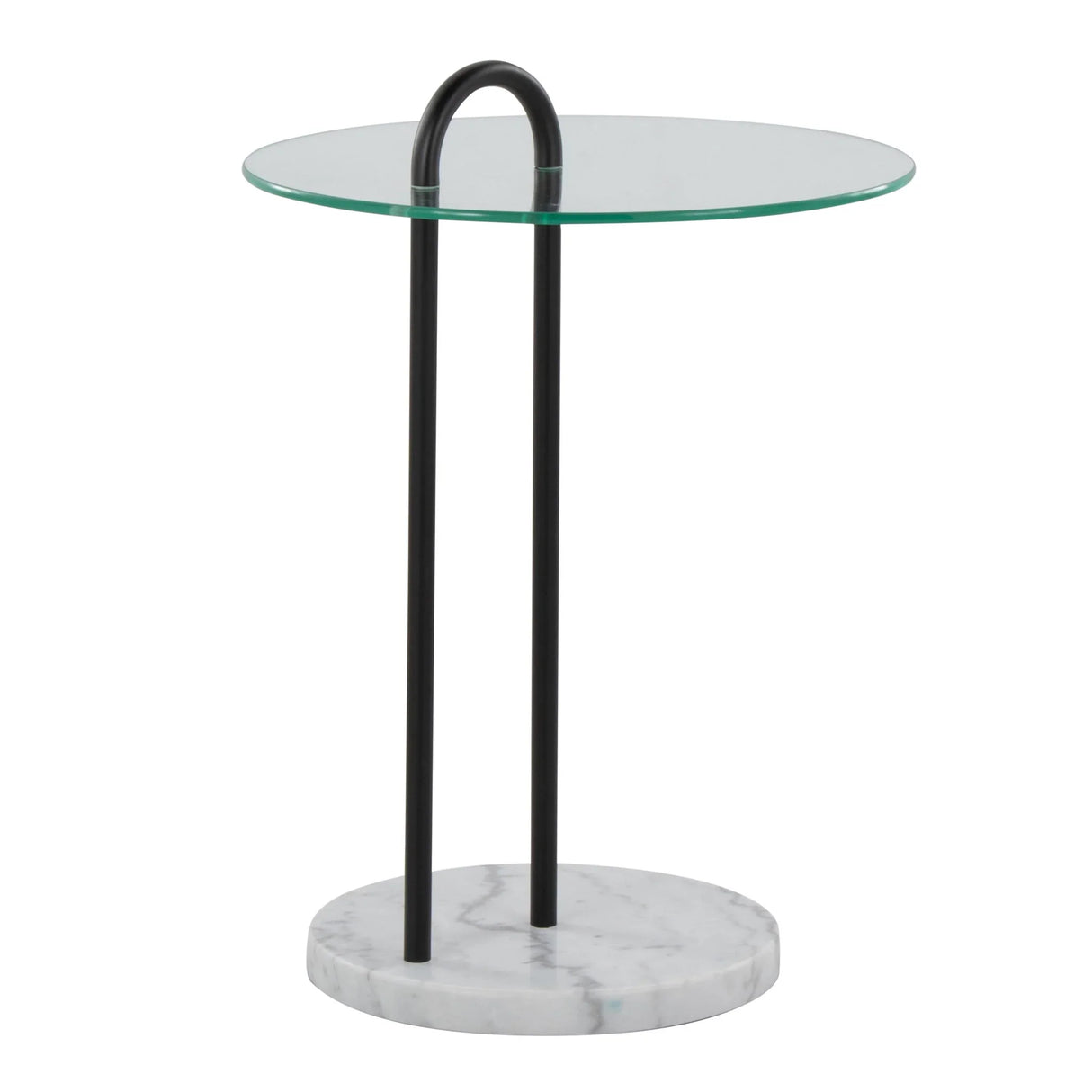 Claire - Contemporary / Glam Side Table - Black / Clear - Furniture Home Direct