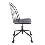 Riley - Farmhouse Adjustable High Back Office Chair - Black - Furniture Home Direct