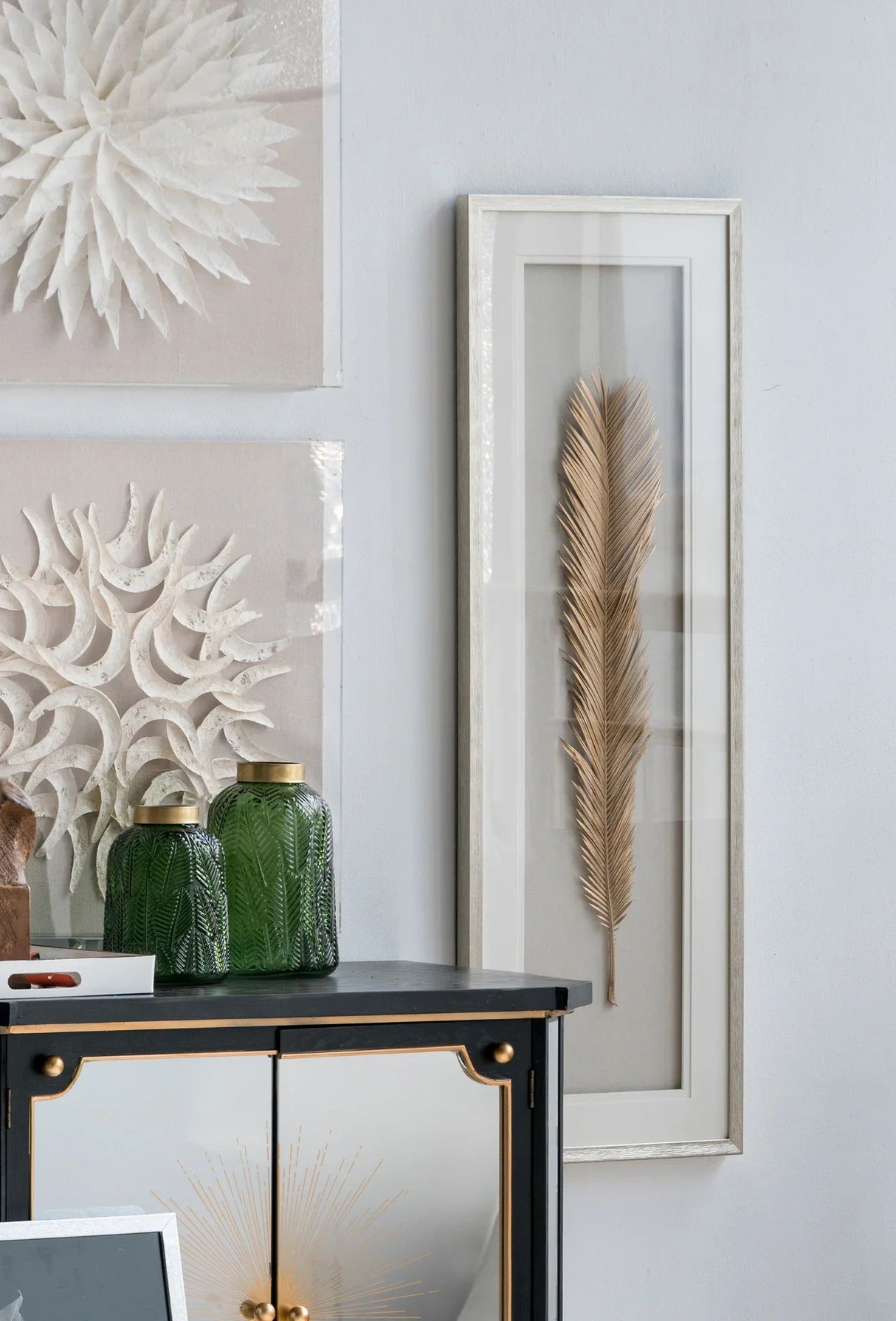 Leaf Framed Wall Art, Wall Decor For Living Room Dining Room Office Bedroom - Gold - Furniture Home Direct
