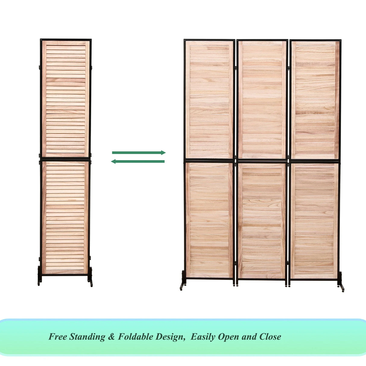 Rustic 3 Panel Room Dividers And Folding Privacy Screen - Furniture Home Direct