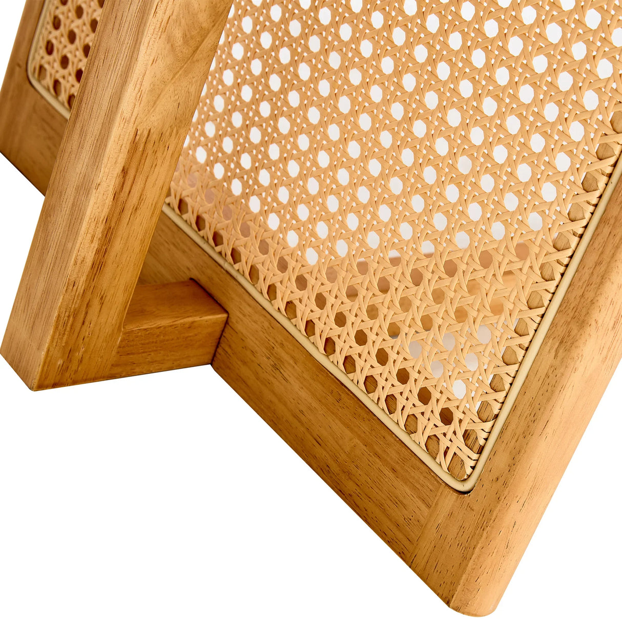Coffee Table Solid Wood With Woven Rattan Panels Natural - Furniture Home Direct