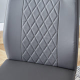 Dining Chairs Modern Faux Leather With Chrome Legs Gray - Furniture Home Direct