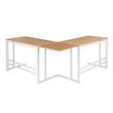 Roman - Industrial L Shaped Desk - White / Natural - Furniture Home Direct