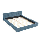 Modern Upholstered Platform Bed Frame With Pleated Design - Furniture Home Direct