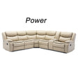 Sectional Sofa Leather Power Reclining With USB Port Cream - Furniture Home Direct