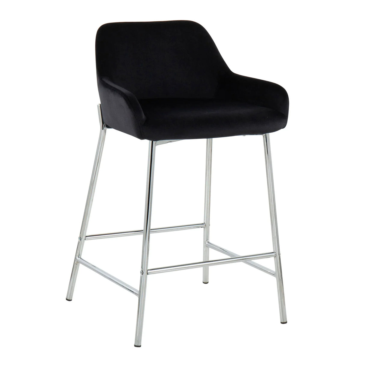Daniella - Contemporary Fixed Height Counter Stool With Metal Legs (Set of 2) - Furniture Home Direct