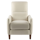 Upholstered Push Recliner Chair With Rubber Wood Legs For Living Room