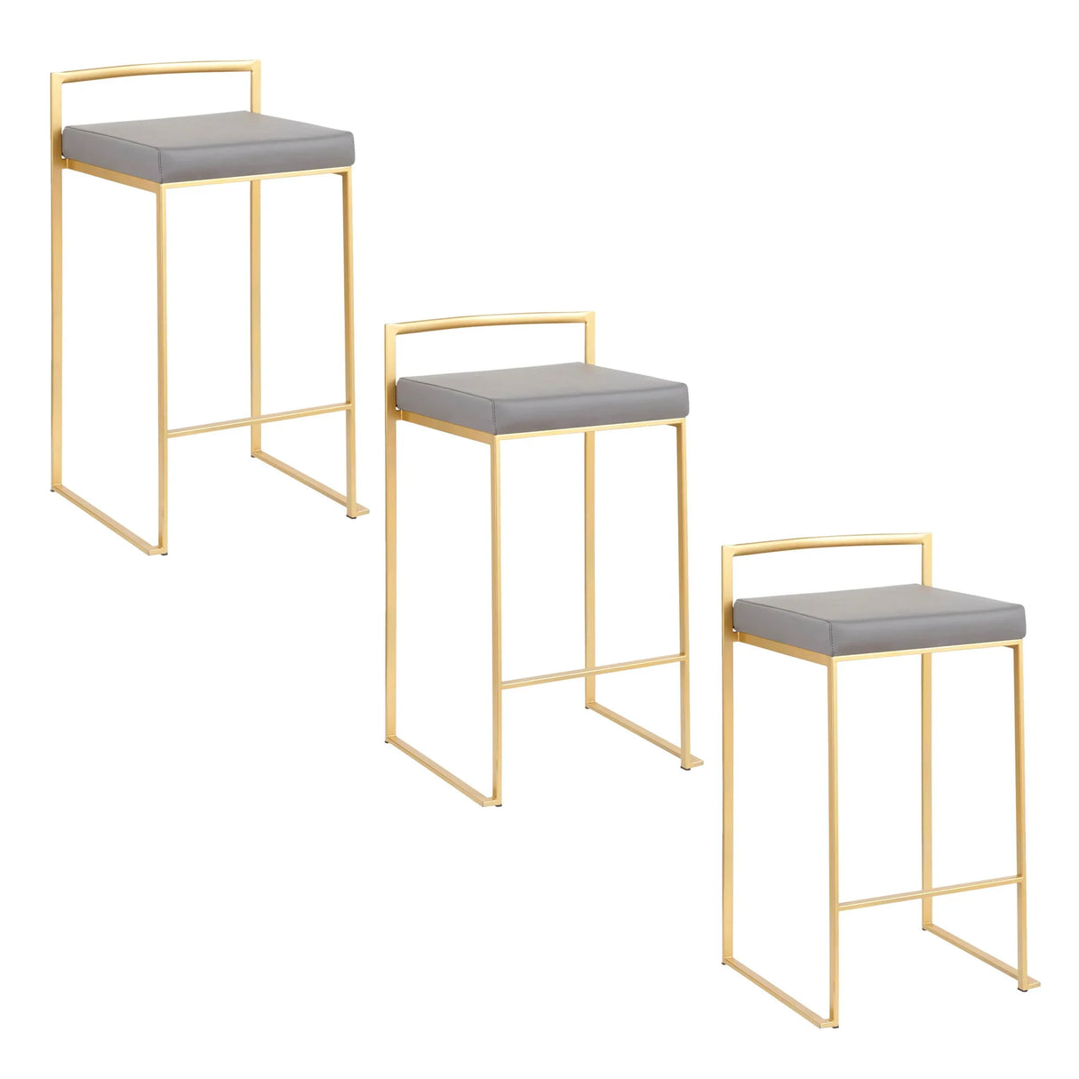 Fuji - Contemporary / Glam Design Counter Stool (Set of 2) - Furniture Home Direct