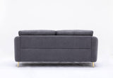 Yuina Gray Linen 3 Pieces Living Room Set - Furniture Home Direct