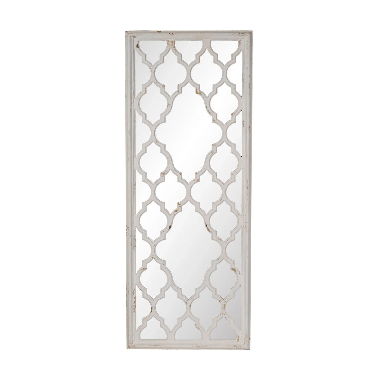 Distressed Floor Mirror, Full Body Mirror For Bathroom Bedroom Living Room - White - Furniture Home Direct