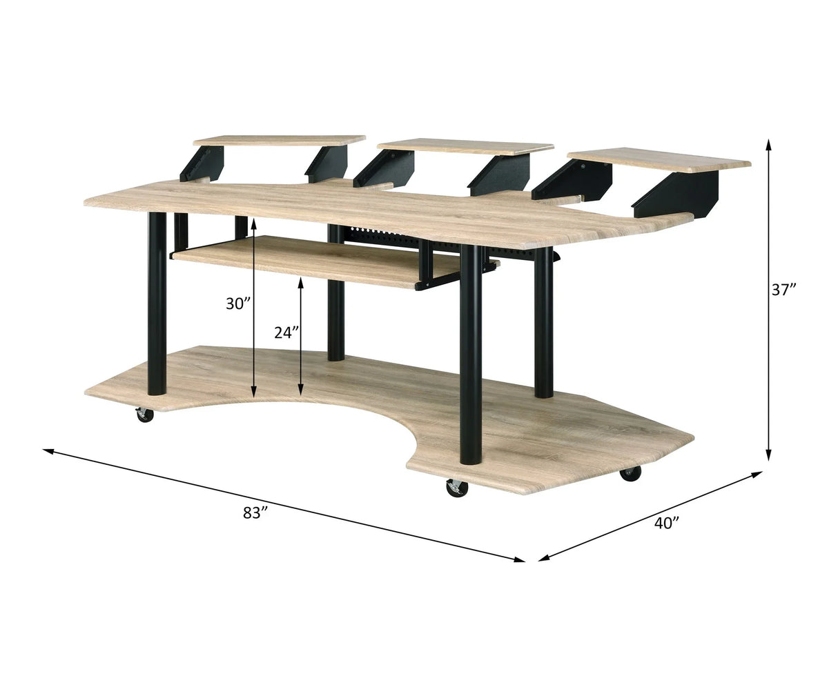 Eleazar - Music Recording Studio Desk - Wood - Furniture Home Direct