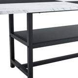 Dining Set Modern With Marble Top Table For Six Gray - Furniture Home Direct
