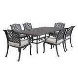 Stylish Outdoor 7 Piece Aluminum Dining Set With Cushion - Furniture Home Direct