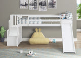 Loft Bed With Staircase, Storage, Slide, Full-Length Safety Guardrails, No Box Spring Needed - Furniture Home Direct