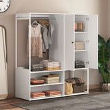 Wardrobe Closet System With Shelves And Hanging Rod White - Furniture Home Direct