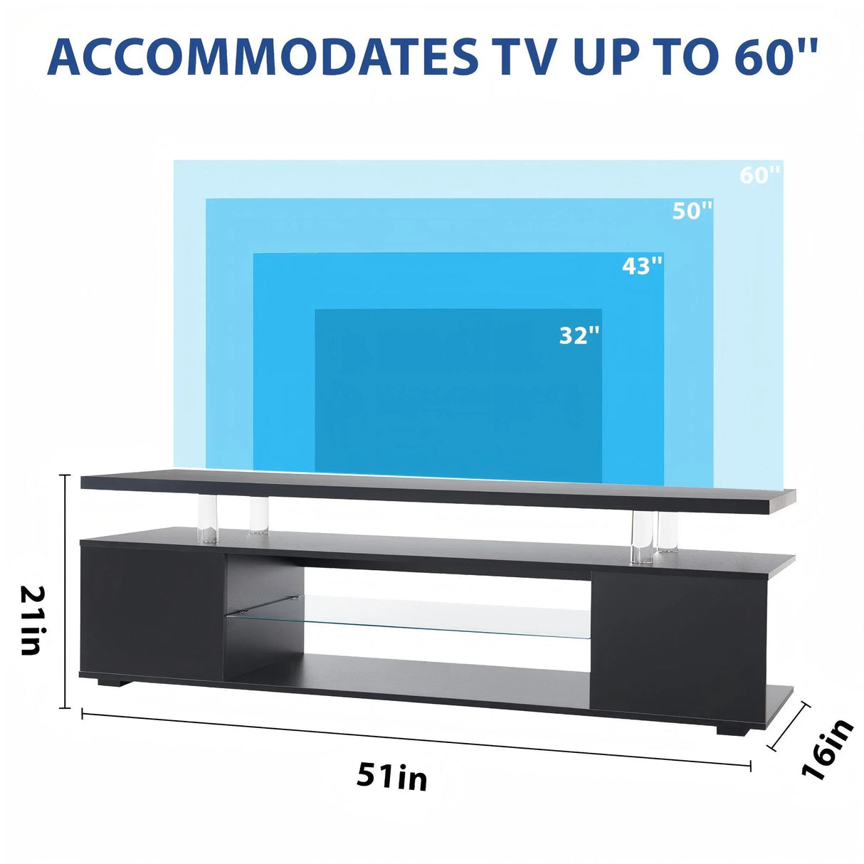 TV Stant With LED And Large Side Cabinet - Furniture Home Direct