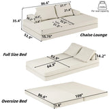 Multifunctional Convertible Sofa Bed With 2 Tumbler Backrests And 2 Pillows, Deep Seat Couch - Furniture Home Direct
