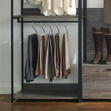 Closet System Industrial Metal Frame With Wood Panels Brown - Furniture Home Direct
