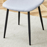 Dining Chair Set Modern Fabric with Metal Legs Gray - Furniture Home Direct