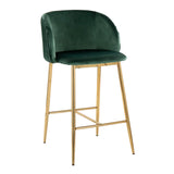 Fran - Pleated Contemporary / Glam Fixed Height Counter Stool (Set of 2) - Furniture Home Direct