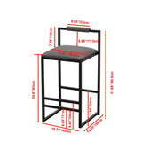 Elegant Bar Stool Set With Backrest And Footrest, Counter Height (Set of 2) - Furniture Home Direct