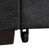 66.5" Upholstered Loveseat With Pull Out Bed, Two Throw Pillows, Dual USB Charging Port and Adjustable Backrest - Black - Furniture Home Direct