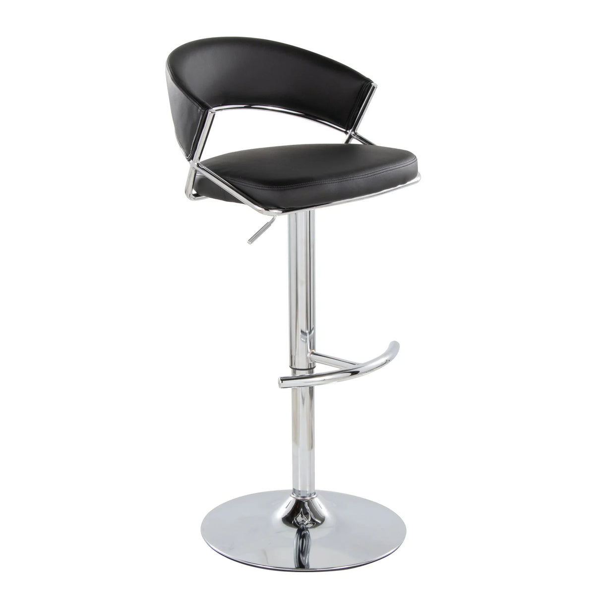 Jie - Contemporary Adjustable Barstool With Swivel & Rounded T Footrest (Set of 2) - Furniture Home Direct